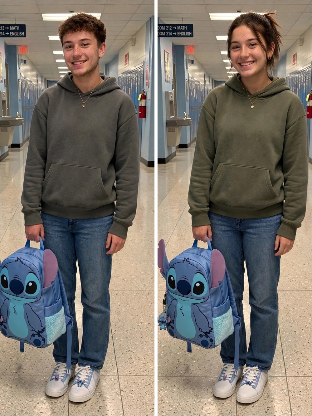 NWT  Disney Stitch Figural Large Laptop Backpack & Boba Sneakers Size 10 
Set
